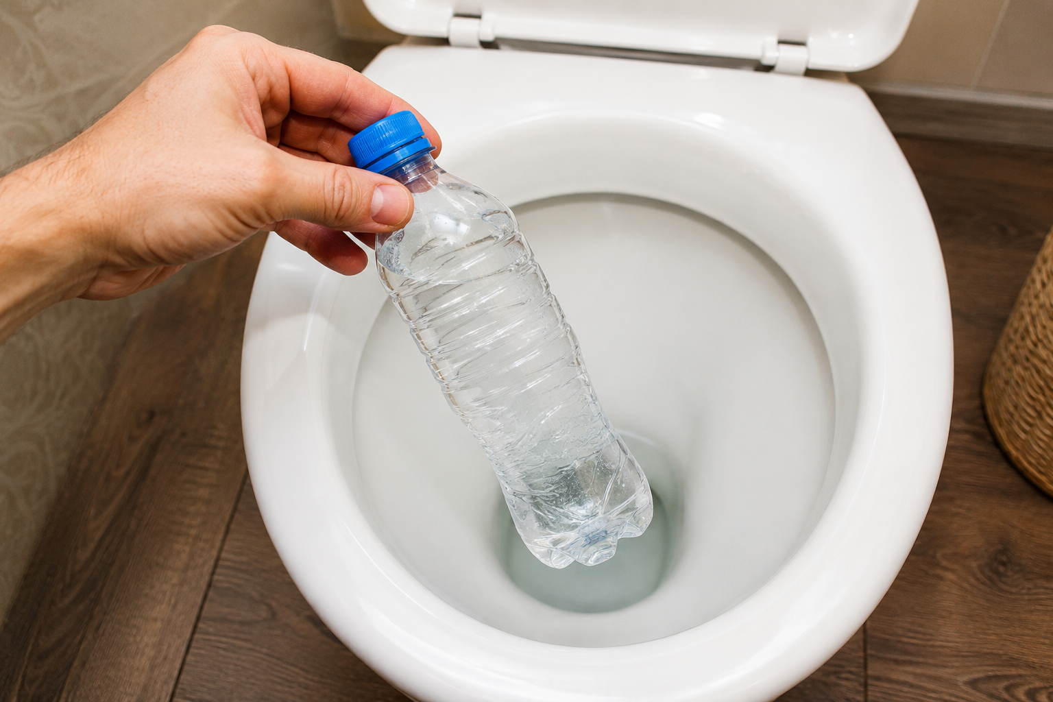 ¡No tires botellas de plástico en el inodoro! Un consejo sorprendente pero realista