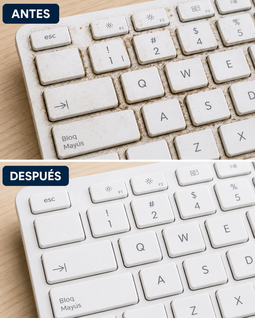 Cómo limpiar correctamente un teclado y eliminar la suciedad entre las teclas