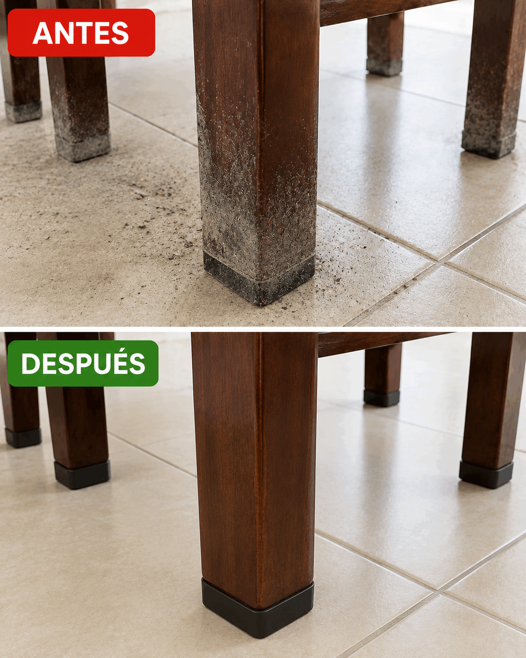 Qué hacer para limpiar las patas de sillas y mesas donde se acumula suciedad