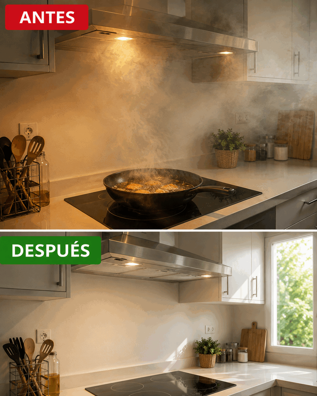 Cómo eliminar el olor a fritura de la cocina rápidamente después de cocinar