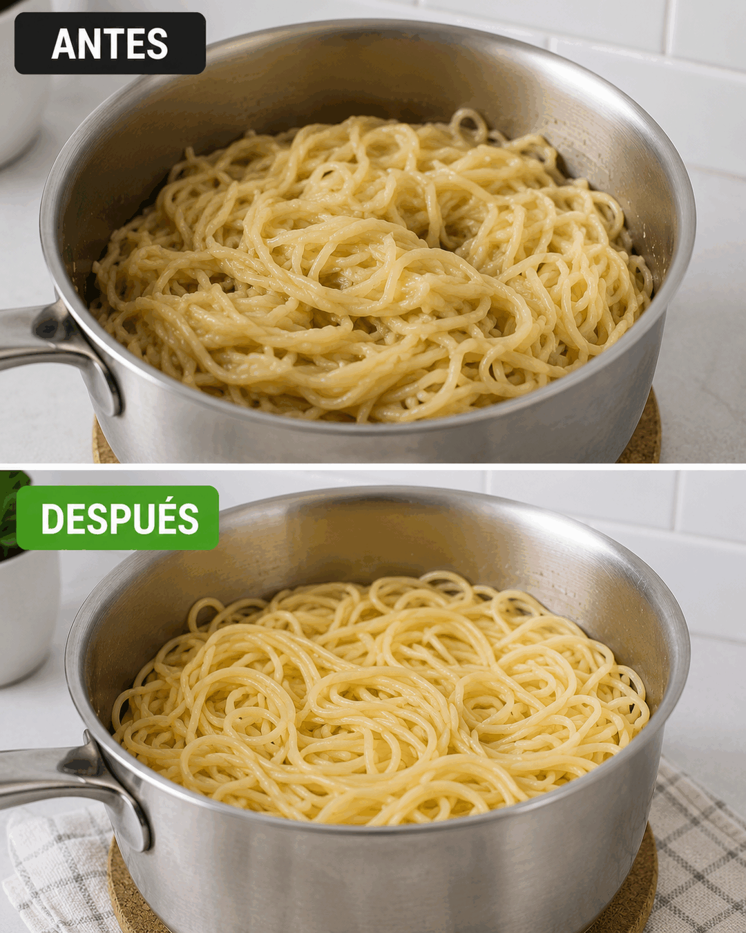 Cómo evitar que la pasta se pegue después de cocinarla sin añadir aceite