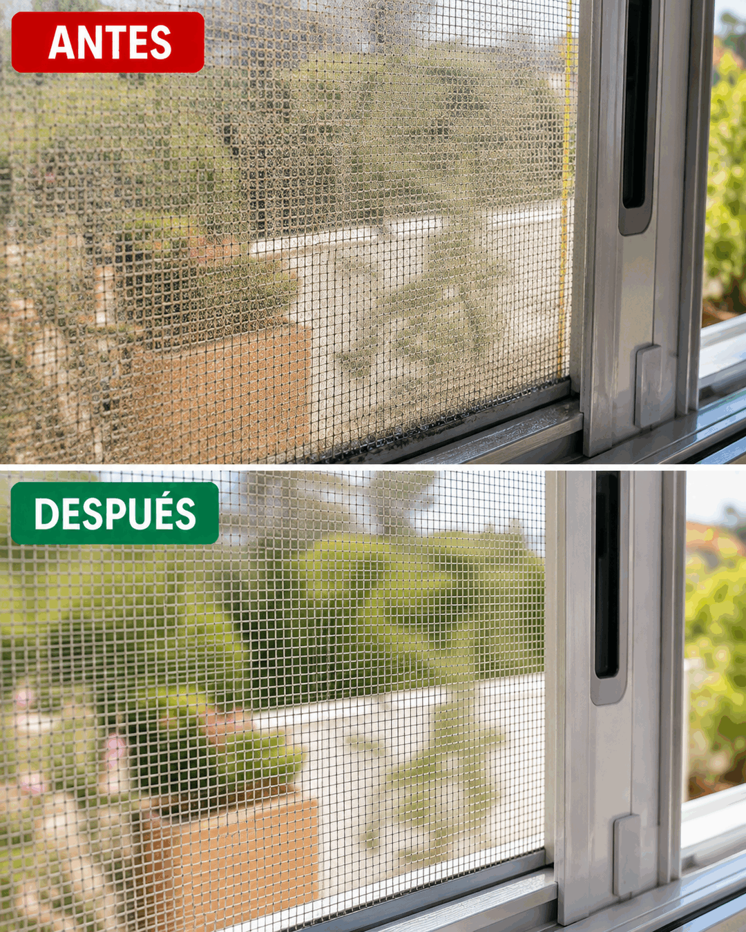 El truco para limpiar una mosquitera llena de polvo sin desmontarla