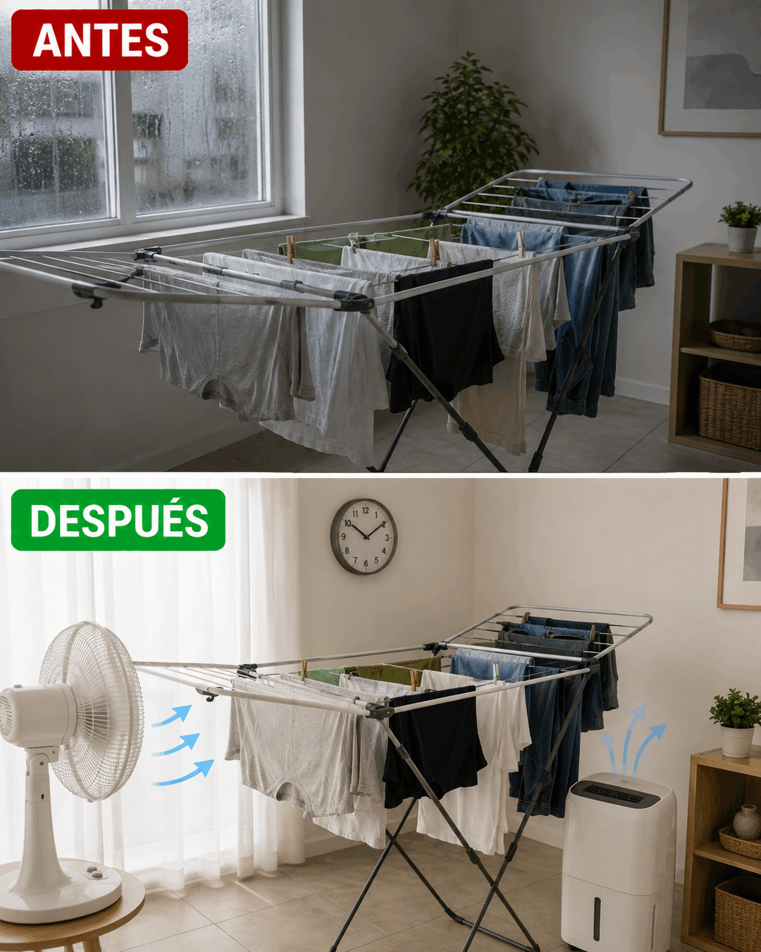 El truco para secar la ropa más rápido dentro de casa cuando no puedes tenderla al sol