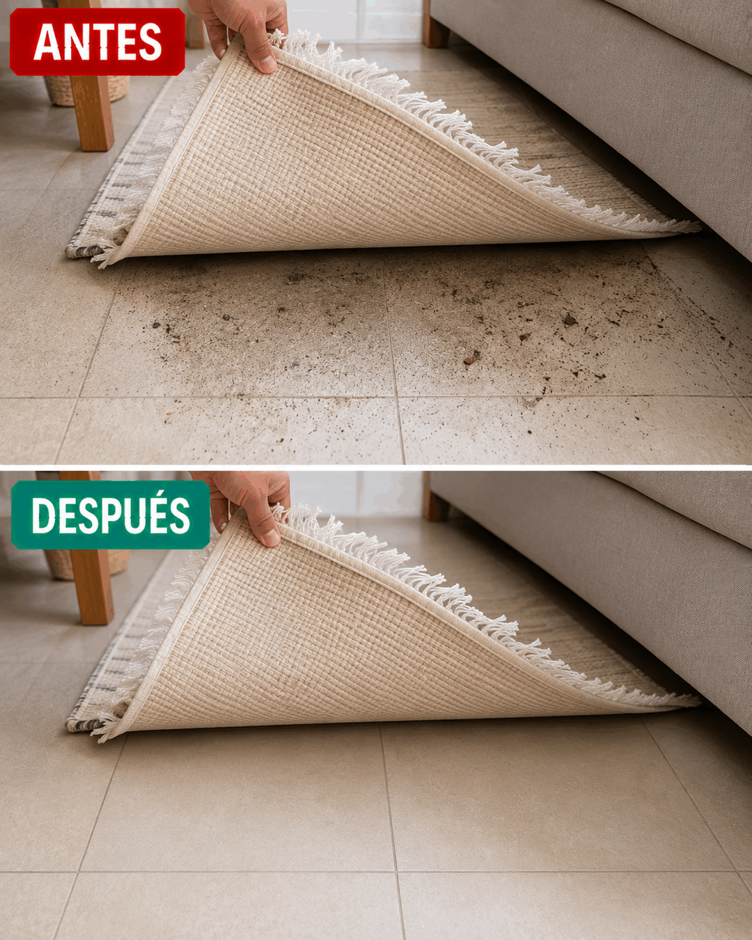 Levanta las alfombras pequeñas de casa: lo que se acumula debajo puede sorprenderte