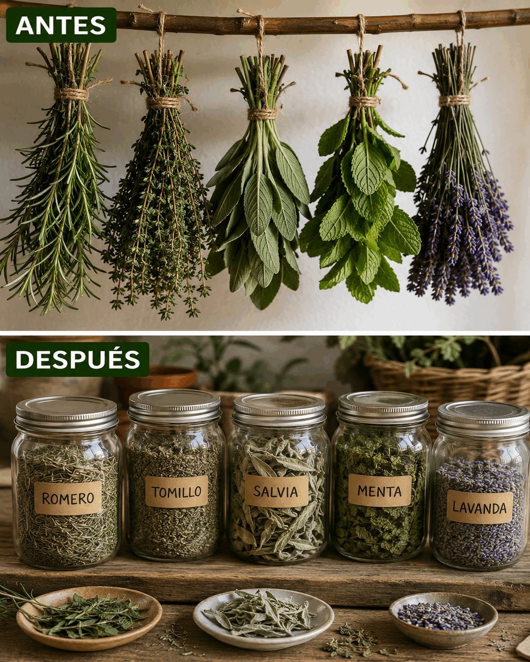 La antigua costumbre para secar hierbas aromáticas en casa y utilizarlas durante meses