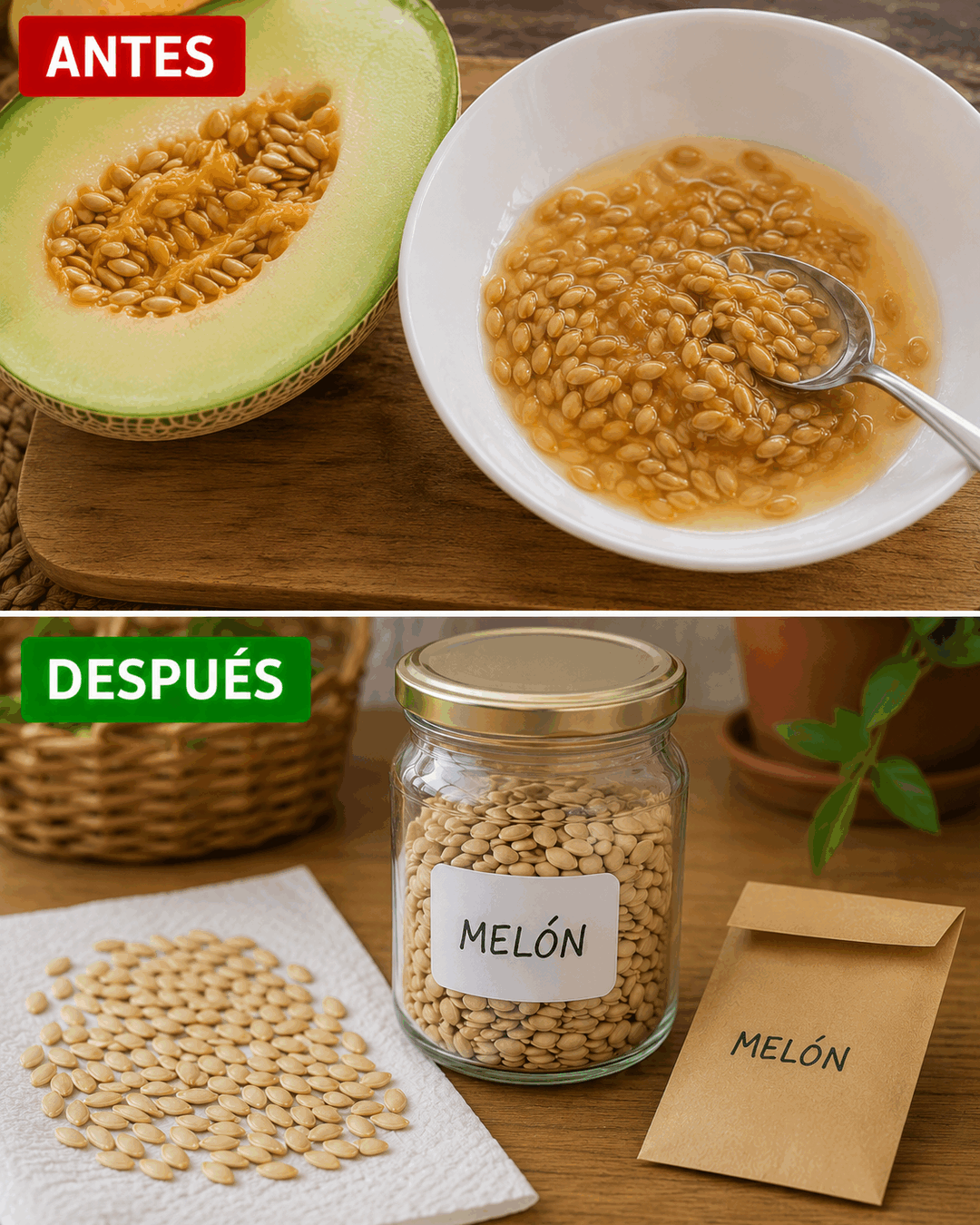 El método tradicional para guardar semillas de melón y utilizarlas en la siguiente temporada