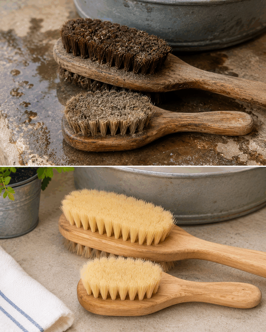 Cómo limpiaban antes las escobillas y cepillos de madera para seguir utilizándolos durante años
