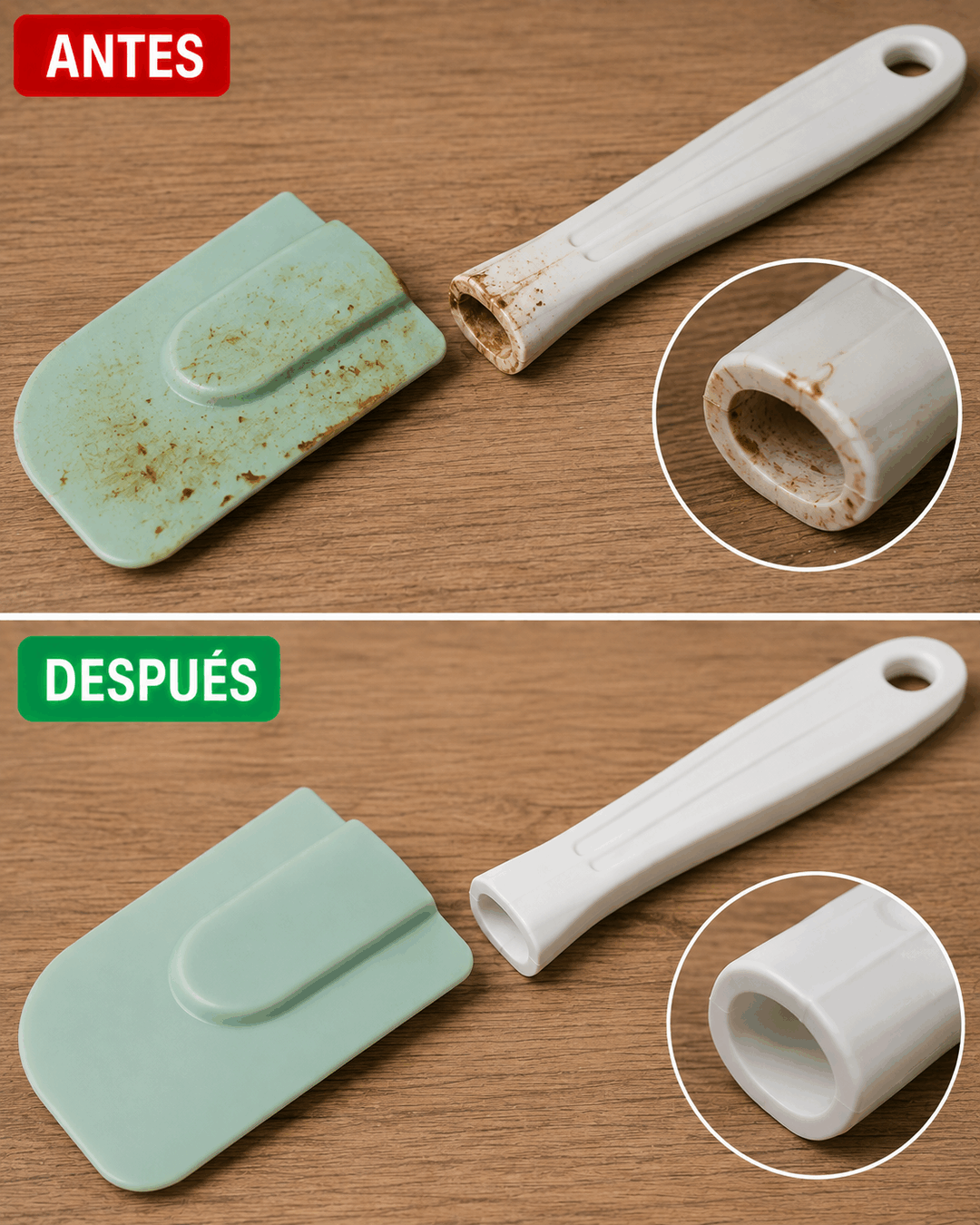 ¿Utilizas una espátula de silicona de dos piezas? Comprueba si se puede desmontar antes de lavarla