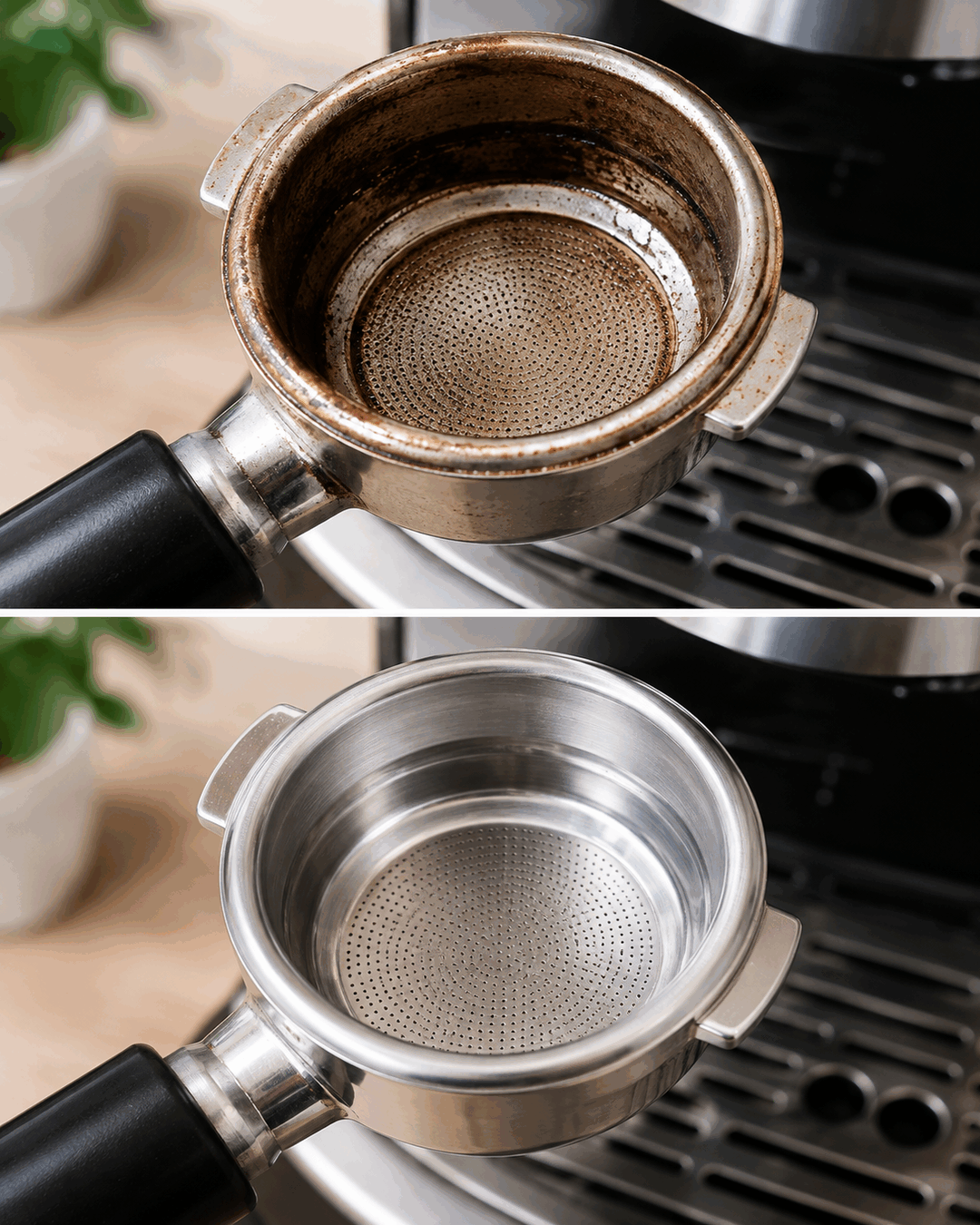 La parte de tu cafetera que toca el café cada día y que muchos solo aclaran con agua