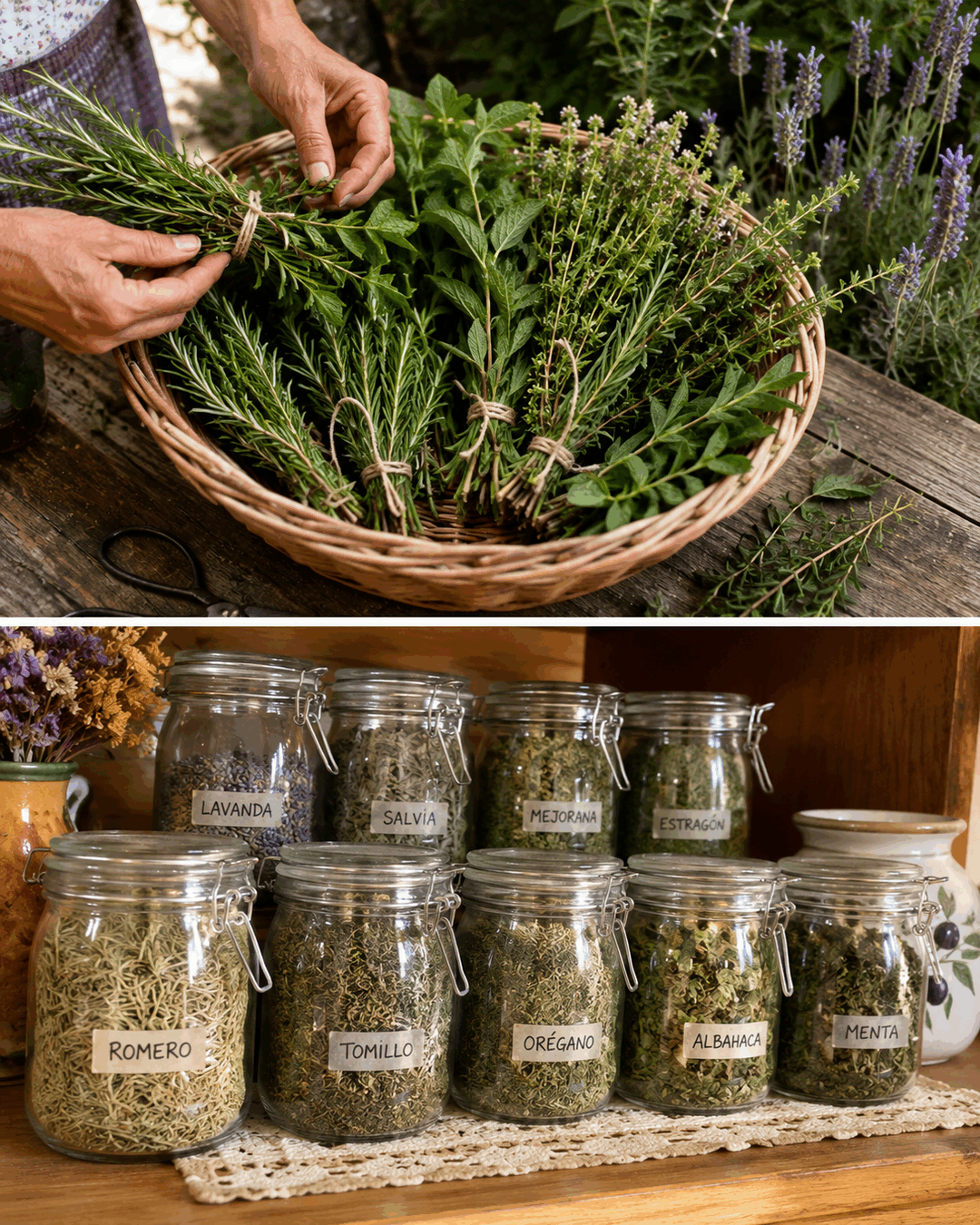 Qué hacían con las hierbas aromáticas que quedaban en el jardín cuando terminaba el verano