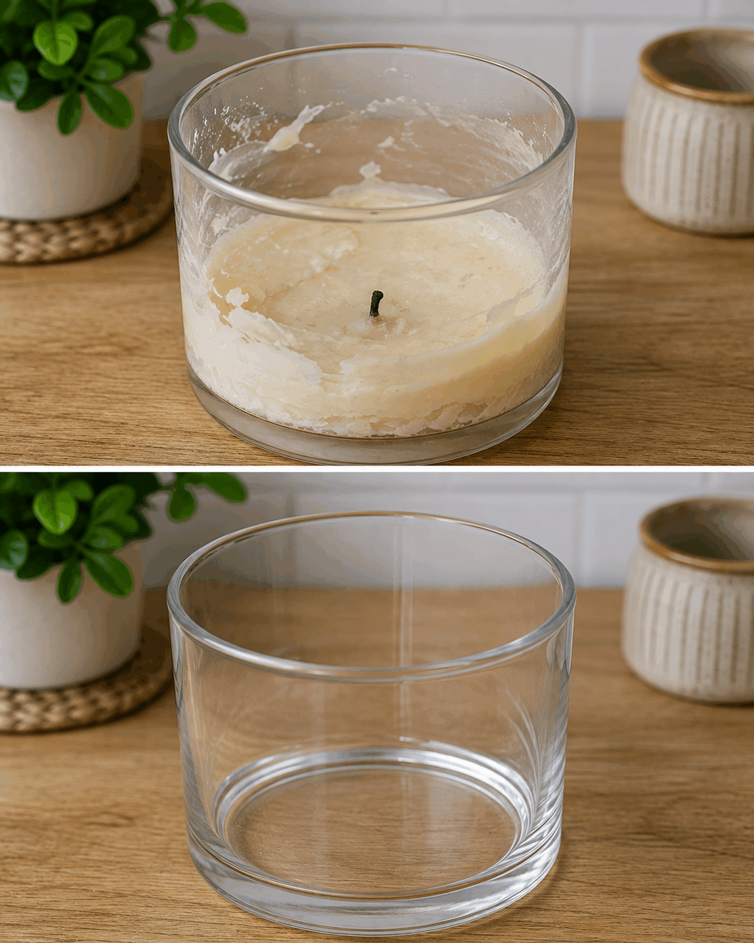 ¿Tienes velas con cera pegada en el fondo del recipiente? Así puedes aprovechar el vaso sin rayarlo