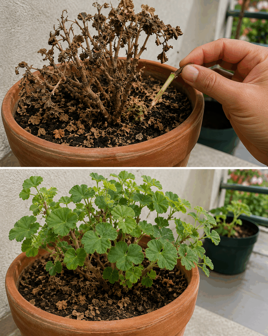 ¿Tu planta parece muerta después del calor? Rasca ligeramente el tallo antes de tirarla