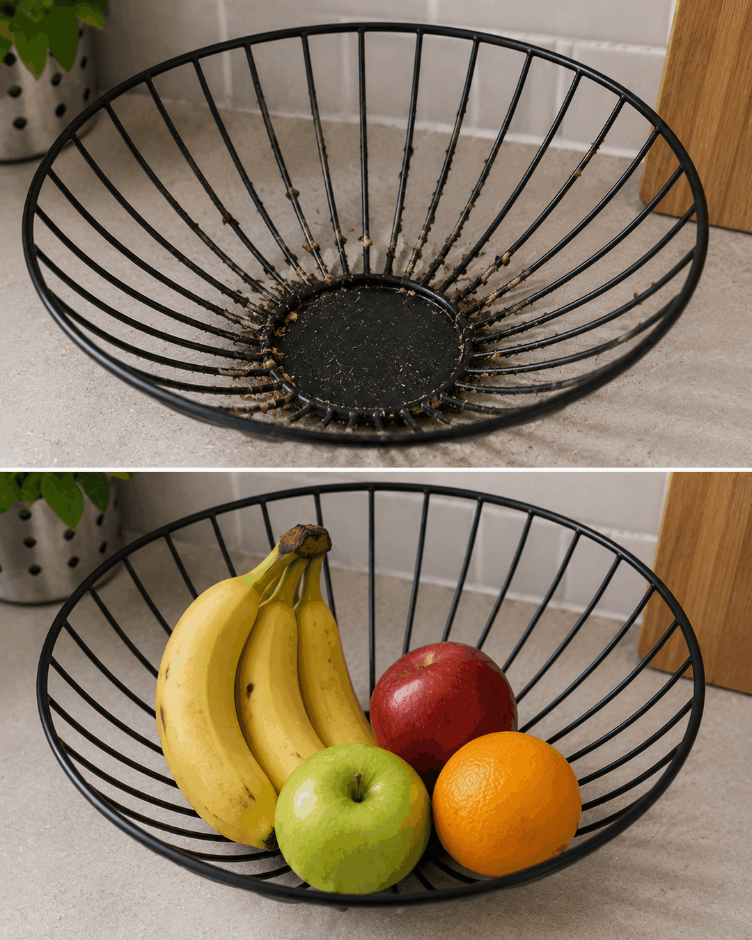 ¿Tienes un frutero de rejilla? Los restos pueden quedarse atrapados justo en las uniones
