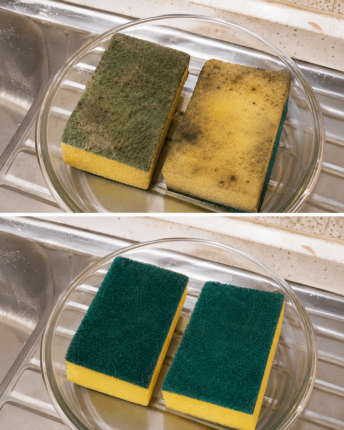 Cómo desinfectar las esponjas de cocina correctamente