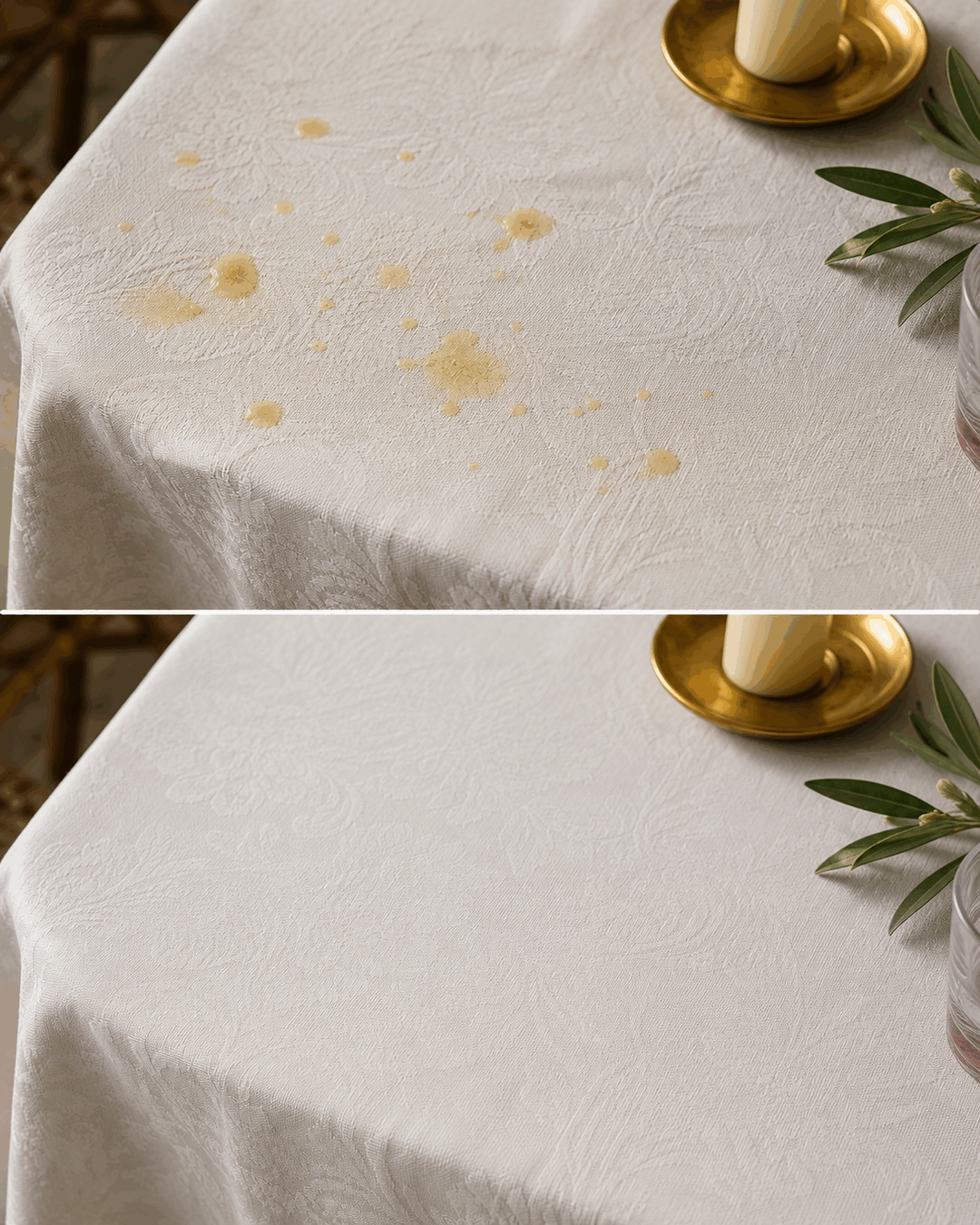 Qué hacían las abuelas con los manteles que tenían pequeñas manchas de cera después de una comida