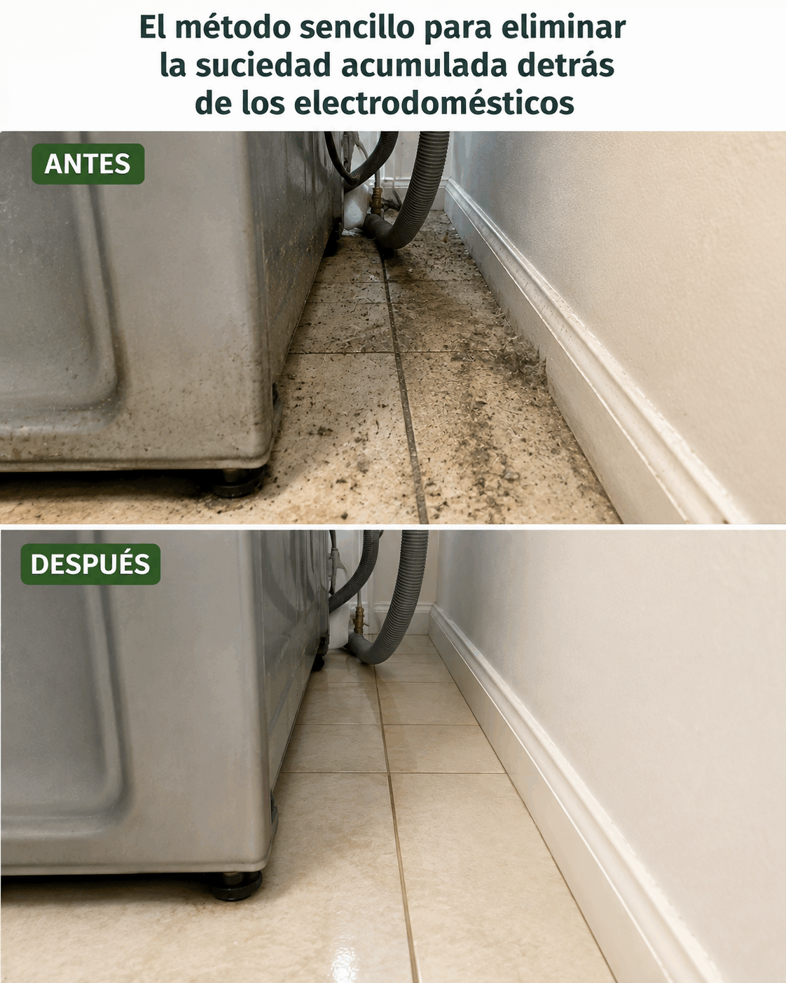 El método sencillo para eliminar la suciedad acumulada detrás de los electrodomésticos