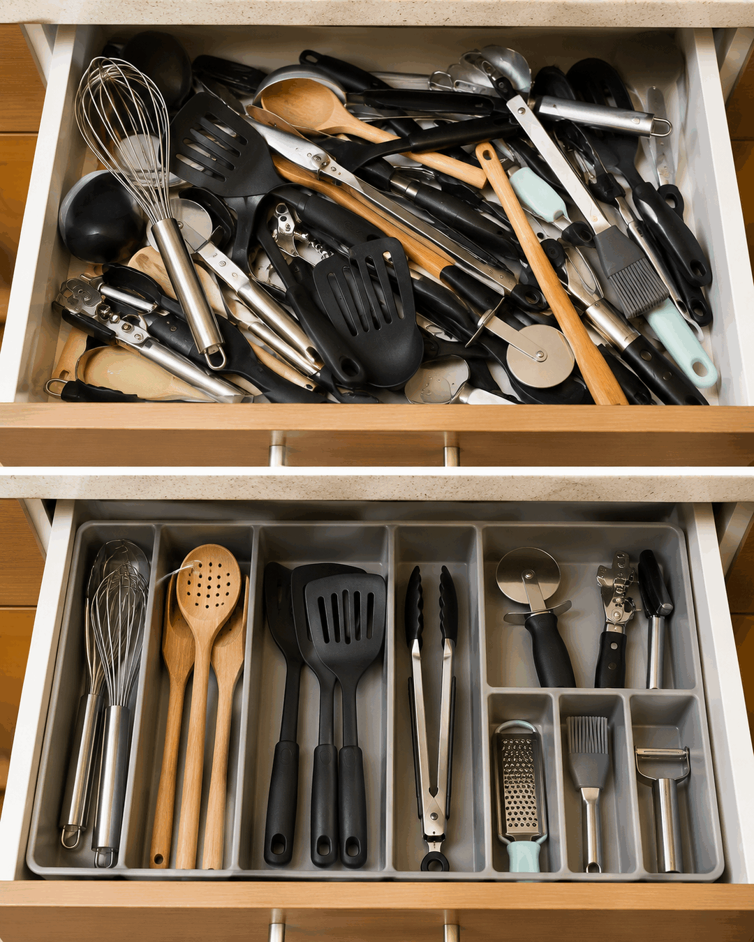 El truco para mantener ordenado el cajón de los utensilios de cocina