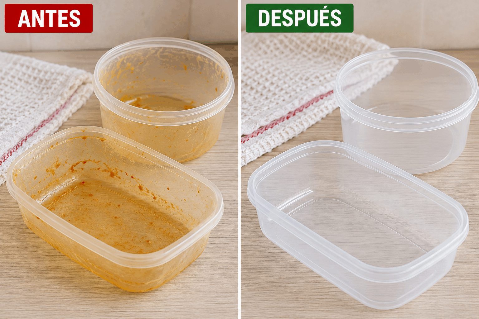 El secreto de las abuelas para quitar el olor persistente de los recipientes de plástico