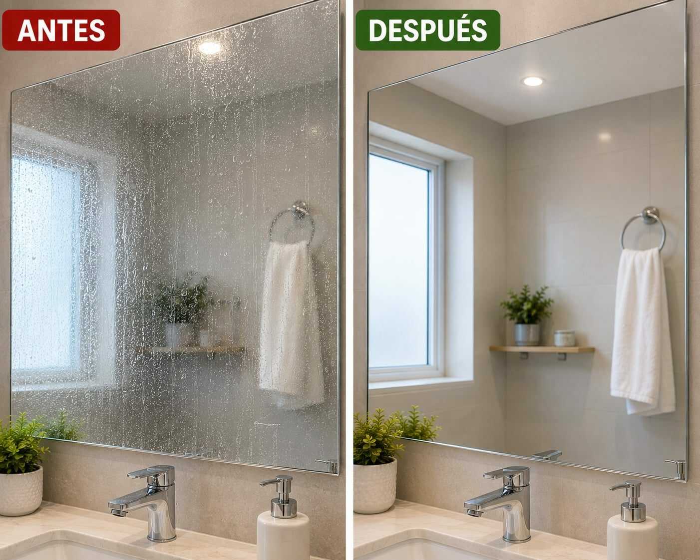Cómo evitar que el espejo del baño acumule manchas