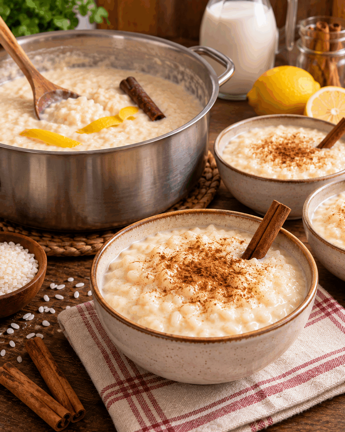 El arroz con leche de las abuelas: la receta cremosa de toda la vida con leche, canela y piel de limón 🍚