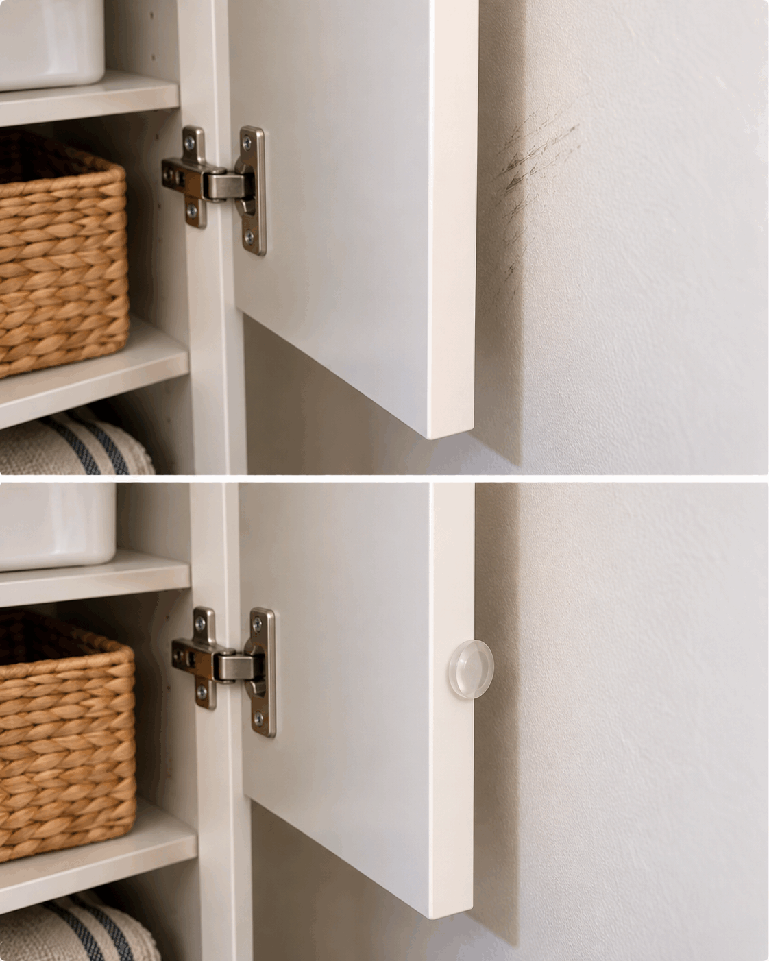¿La puerta de un armario golpea la pared cada vez que la abres? Una solución sencilla puede evitar marcas y ruido