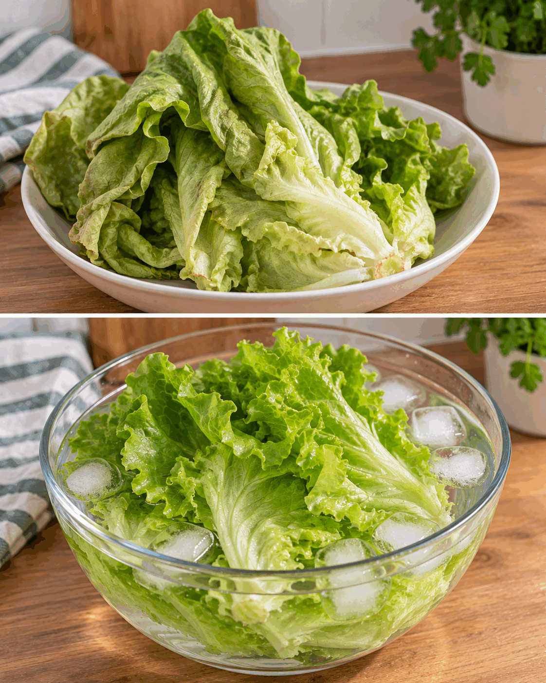 ¿La lechuga pierde firmeza aunque todavía esté en buen estado? Un baño de agua fría puede devolverle parte de su textura