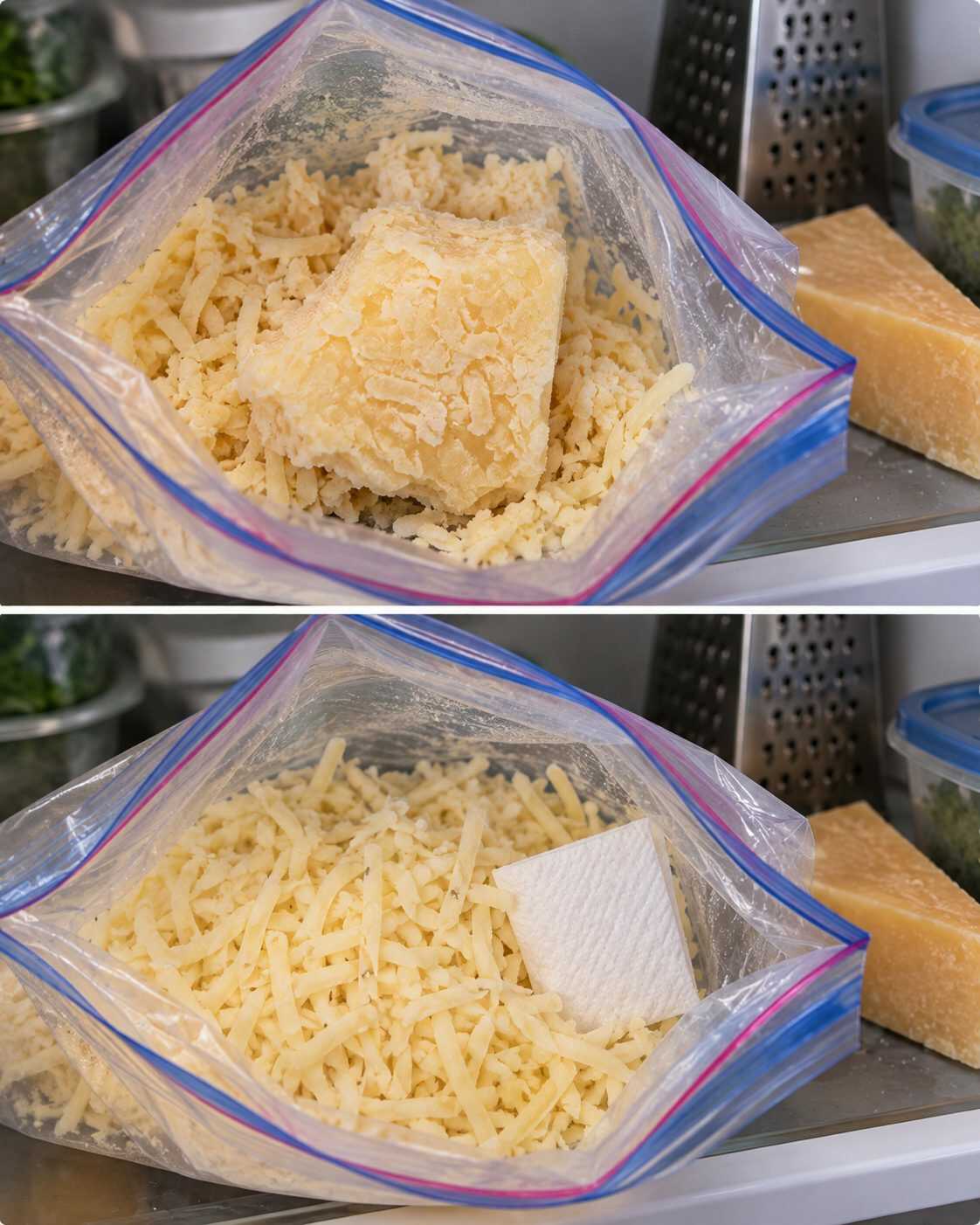 ¿El queso rallado se convierte en un bloque dentro de la bolsa? Este pequeño cambio puede evitarlo