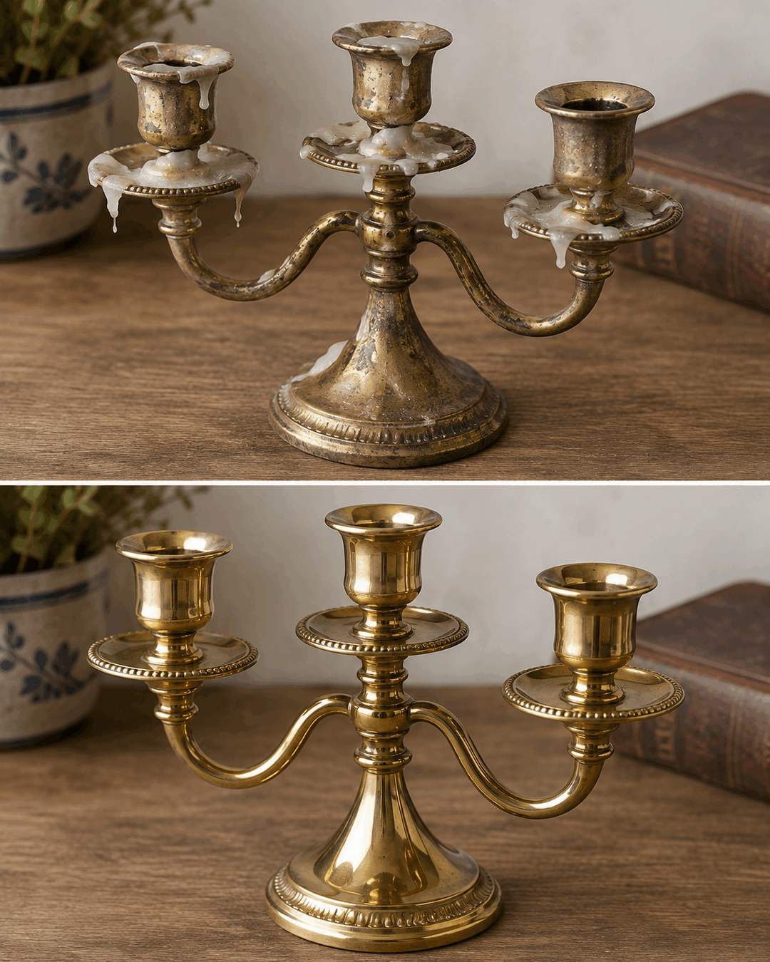 La antigua costumbre para limpiar los candelabros después de que quedaran pequeñas gotas de cera