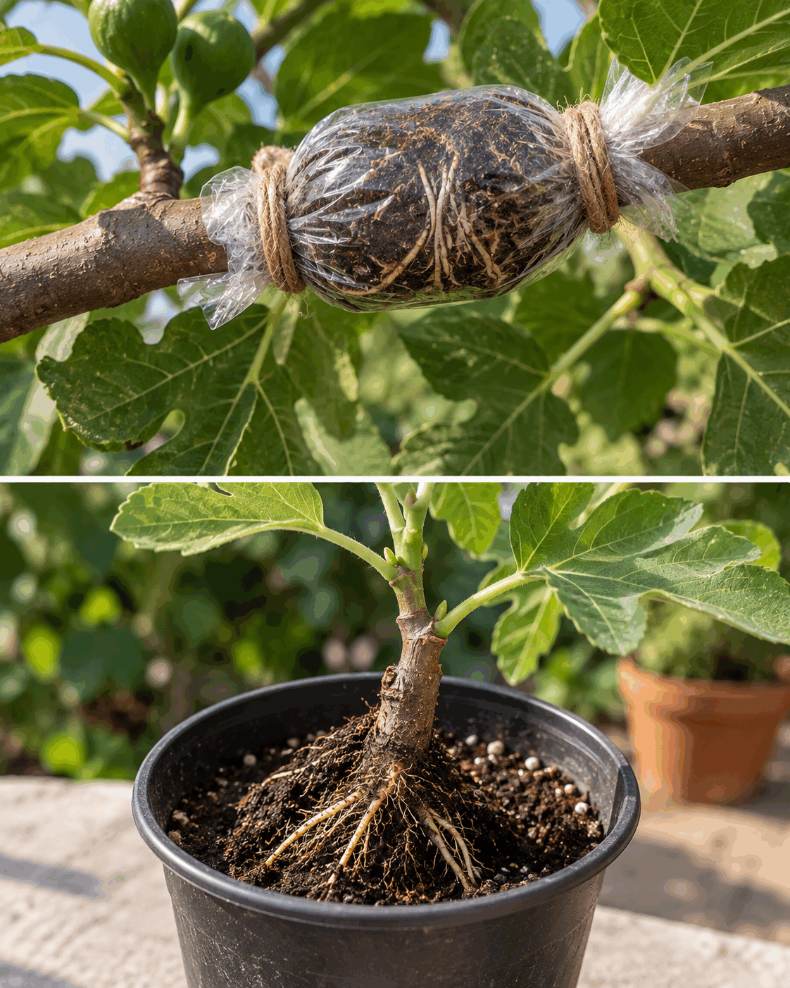 Cómo hacer un acodo aéreo en una higuera para obtener otra planta antes de cortar la rama