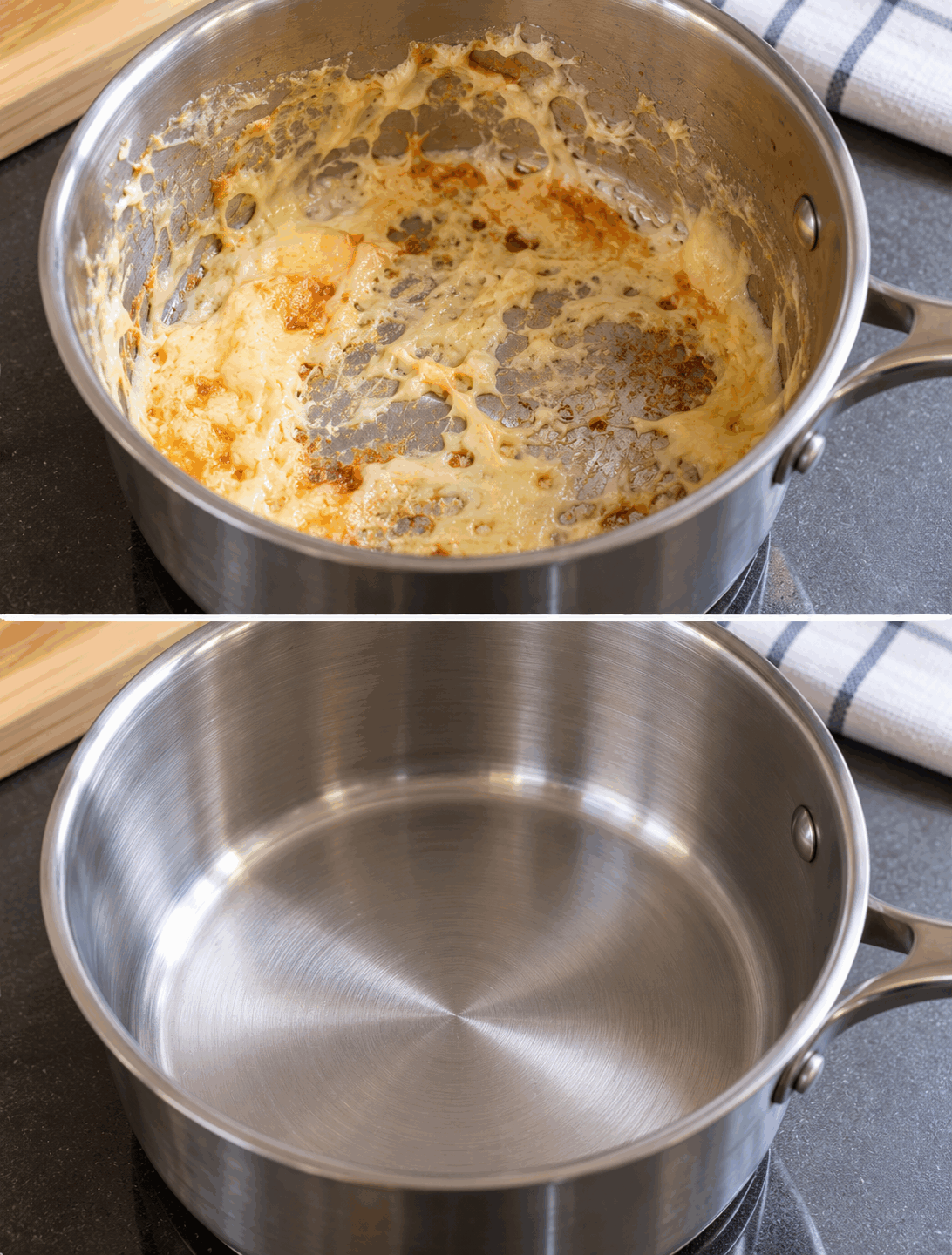 ¿Tu cacerola tiene una capa de queso fundido pegada? Ablándala antes de intentar desprenderla