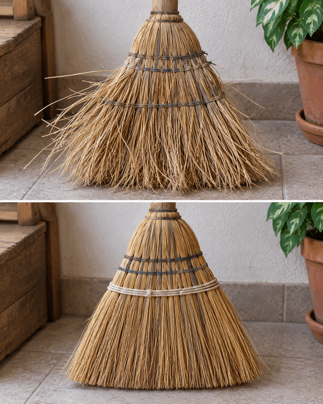 Qué hacían las abuelas con las escobas de fibras naturales cuando las cerdas empezaban a abrirse