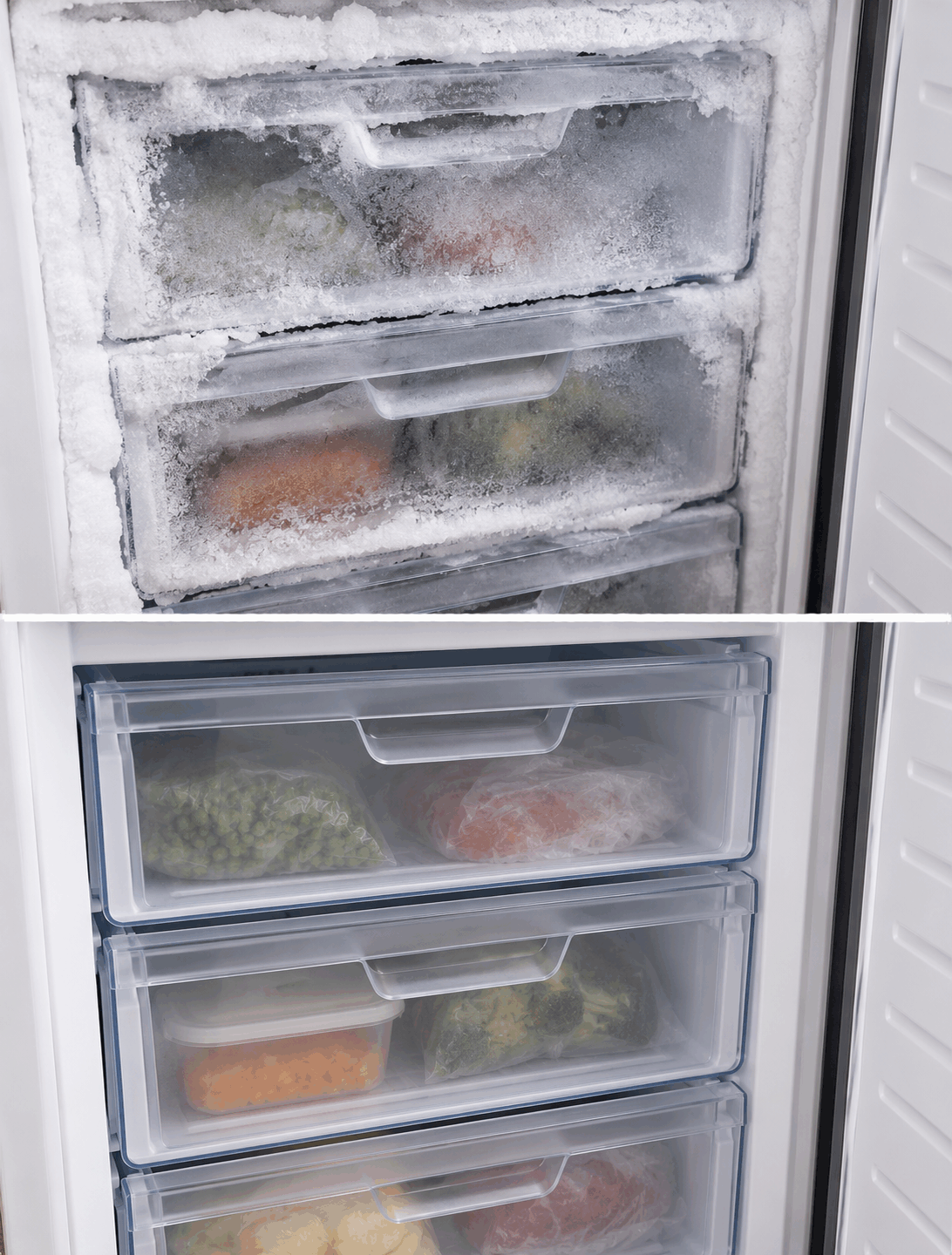 ¿Tu congelador acumula hielo alrededor de los cajones? No lo arranques a golpes para retirarlo