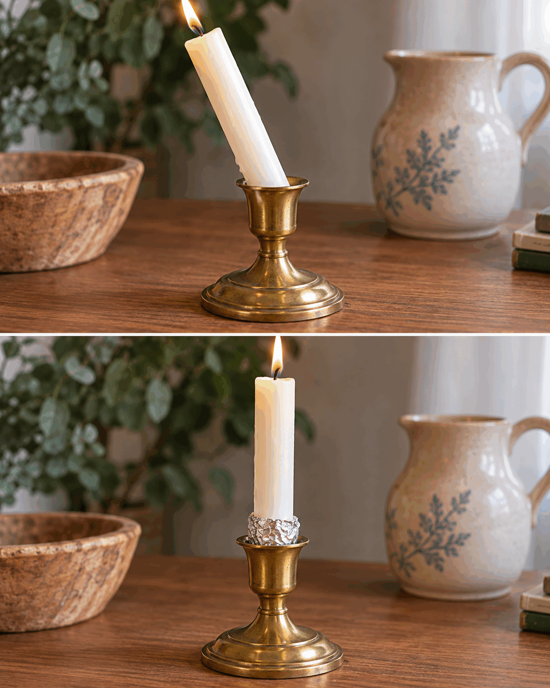 Qué hacían las abuelas con una vela que ya no se mantenía recta dentro del candelabro