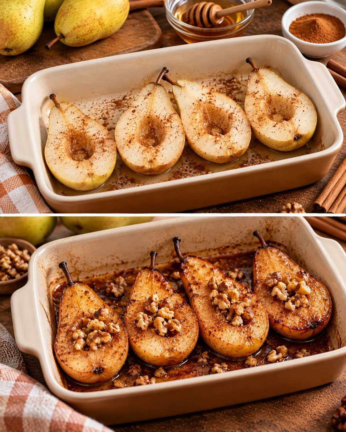 🍐 Peras al horno con canela: la receta sencilla de otoño que convierte unas peras maduras en un postre delicioso