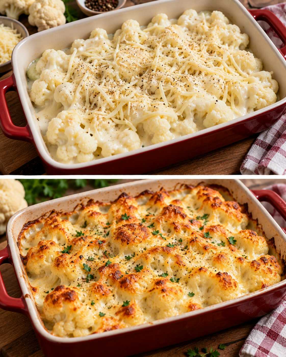 🧀 Coliflor gratinada con queso: una cena caliente y económica para los primeros días frescos de otoño