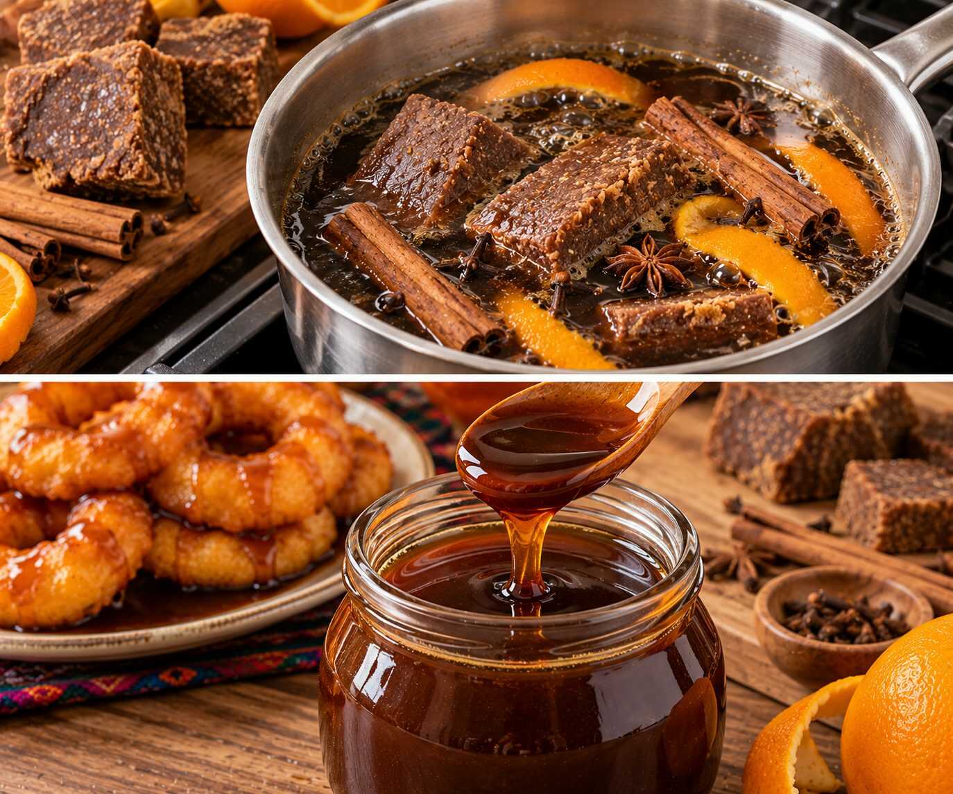 🍯 Miel de chancaca peruana con especias: una preparación tradicional para acompañar picarones y otros dulces caseros