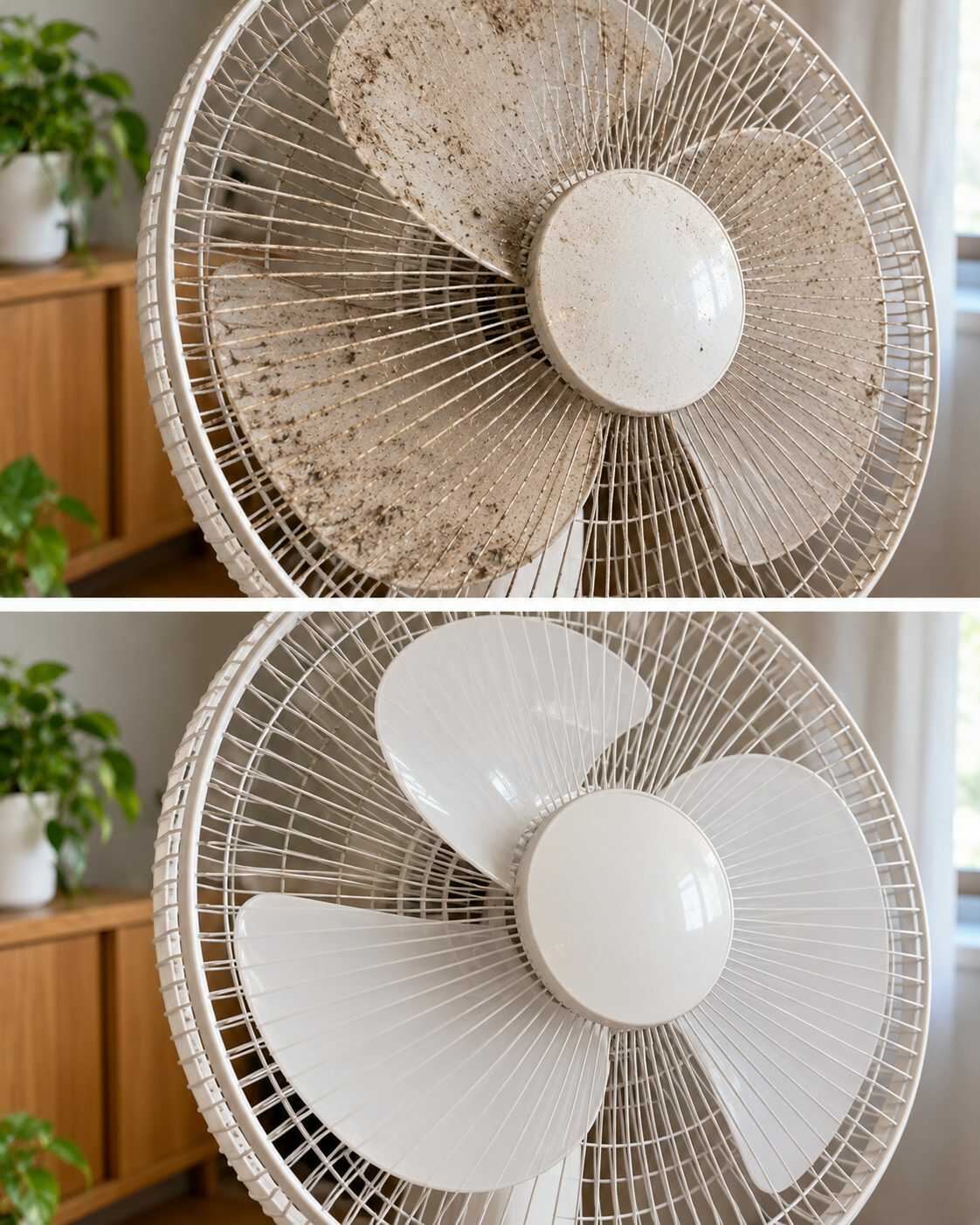 ¿El ventilador tiene una capa pegajosa de polvo que no sale con un plumero? La grasa del ambiente puede estar atrapándola