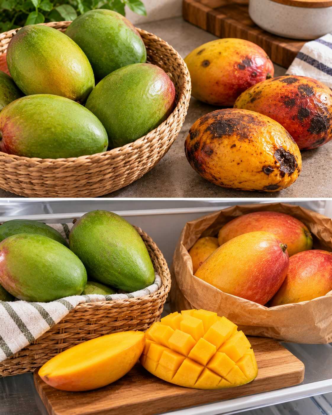 ¿Tus mangos pasan de duros a demasiado maduros casi de un día para otro? Sepáralos en el momento adecuado para ganar tiempo