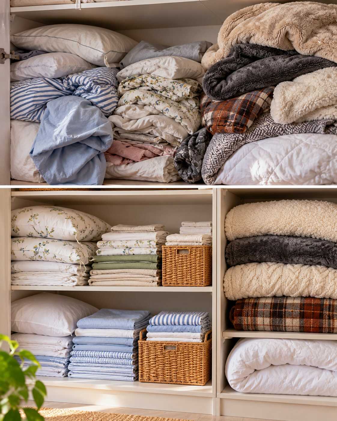 🍂 ¿Tienes ropa de cama para calor y frío mezclada en el mismo espacio? Este cambio de temporada es el momento perfecto para rotarla