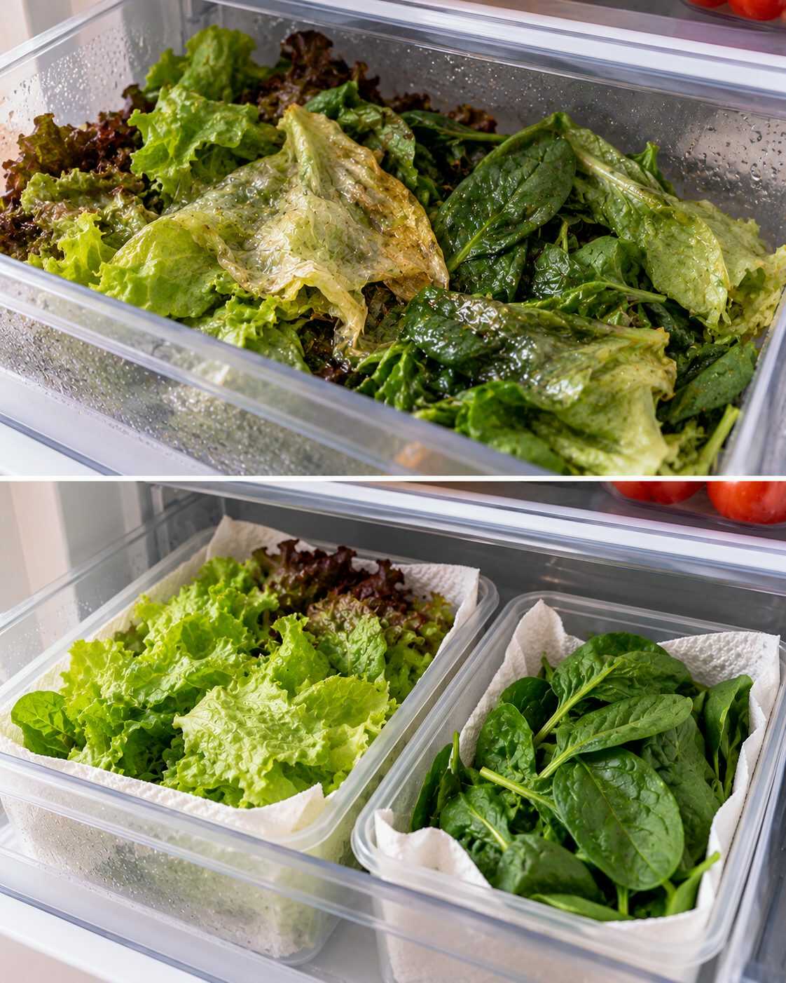 🥬 ¿Las hojas verdes llegan perfectas del mercado y pronto se vuelven viscosas? Lavarlas antes de guardarlas no siempre ayuda