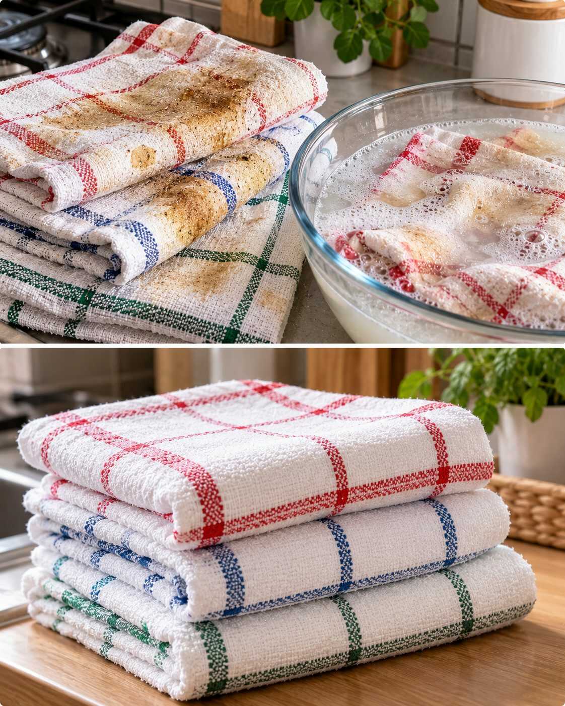¿Los paños de cocina quedan impregnados de olor a fritura incluso después de lavarlos? Descubre cómo tratar la grasa acumulada antes de meterlos en la lavadora