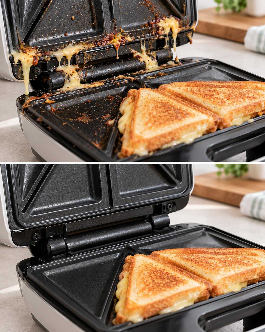 ¿La sandwichera deja escapar queso derretido hacia las bisagras? Límpialo de esta forma antes de que se convierta en una costra quemada
