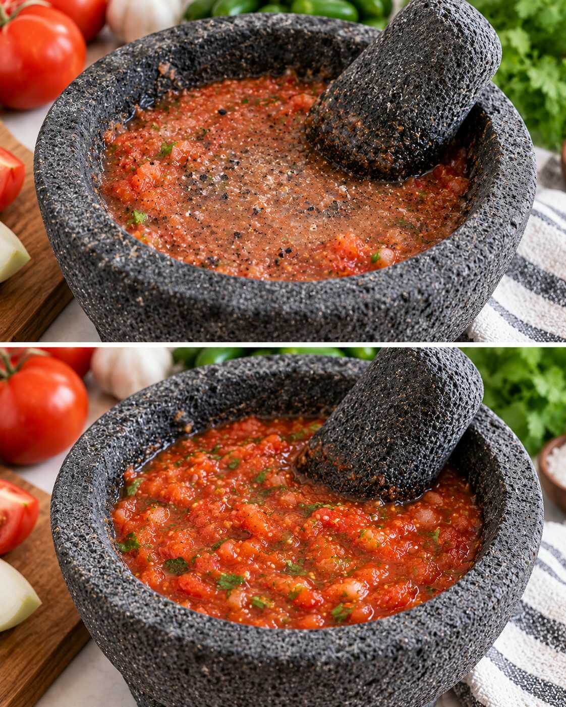 🌶️ ¿Tu molcajete nuevo deja pequeños granos de piedra en la salsa? Antes de estrenarlo, necesita una preparación especial