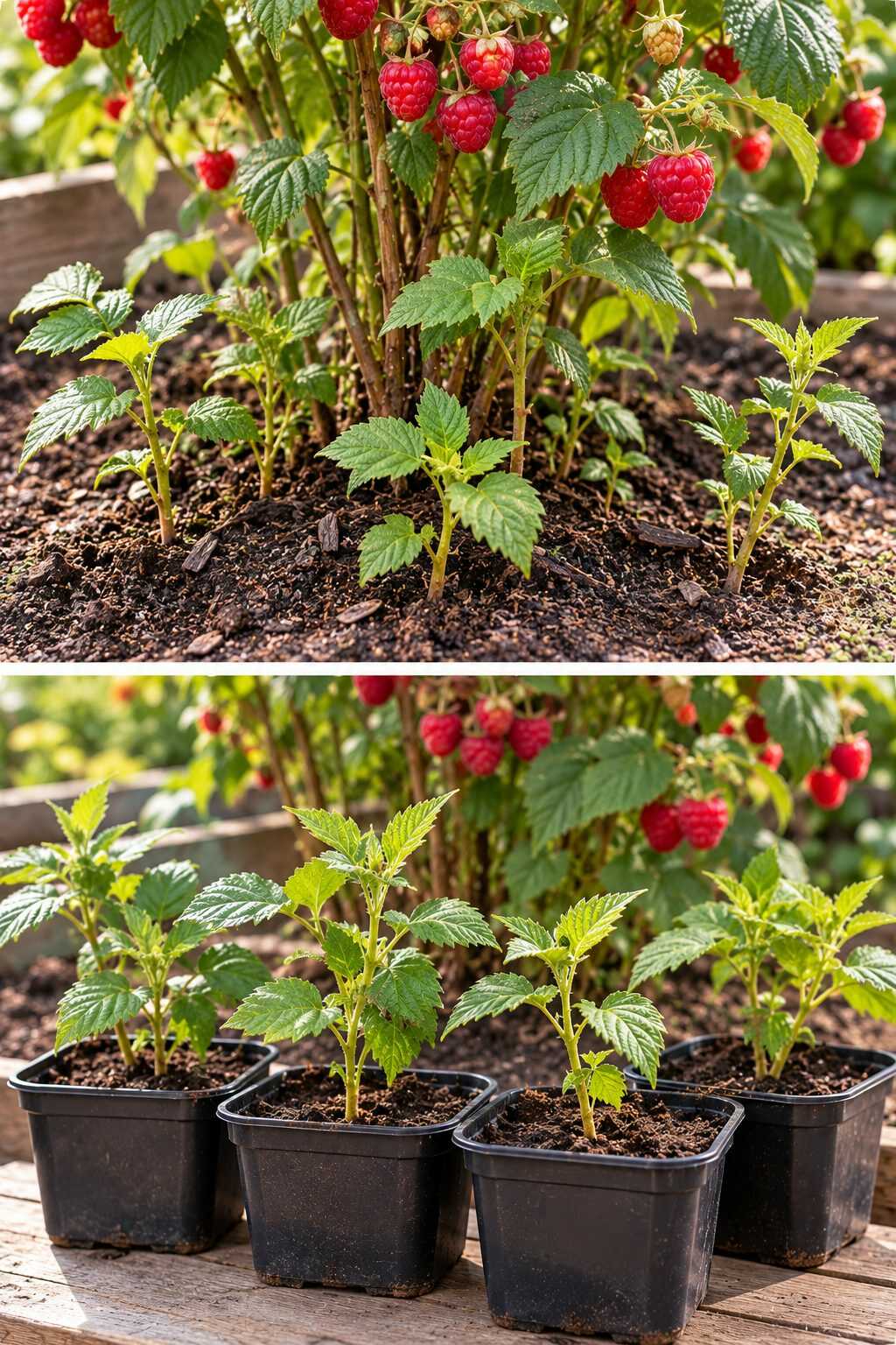 ¿Quieres multiplicar tus frambuesas sin comprar otra planta? Aprovecha los nuevos brotes que aparecen alrededor de la planta madre