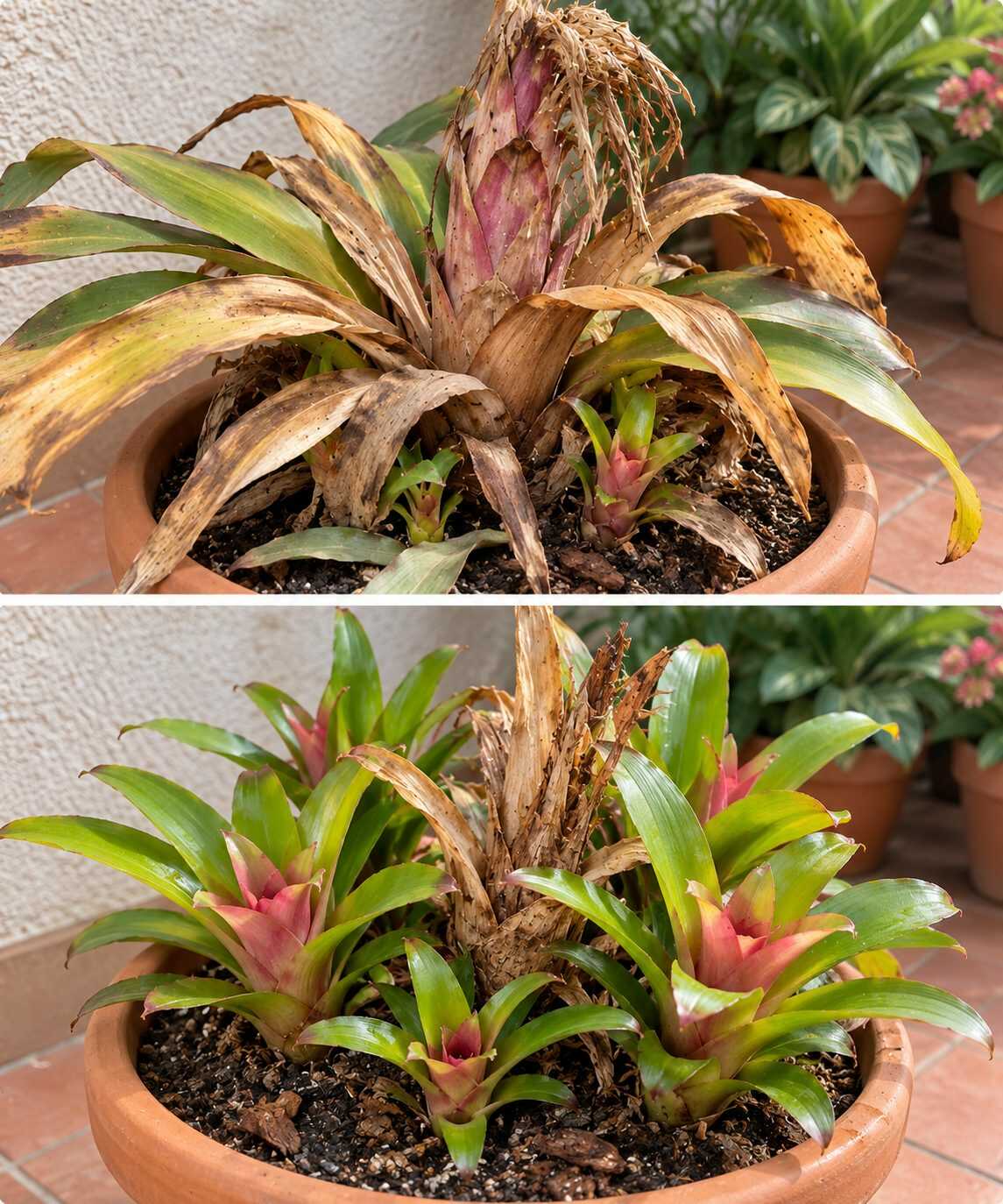 🍍 ¿Tu bromelia terminó de florecer y la planta madre empieza a secarse? No la tires: puede estar preparando nuevas plantas a su alrededor