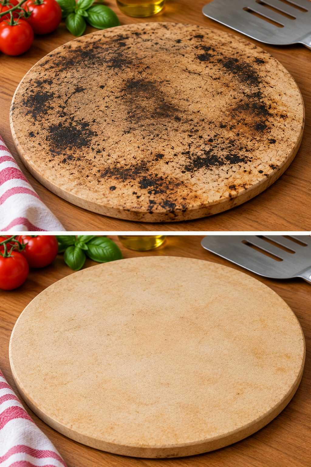 🍕 ¿La piedra para hornear pizza tiene manchas negras después de varios usos? No intentes dejarla blanca con detergente