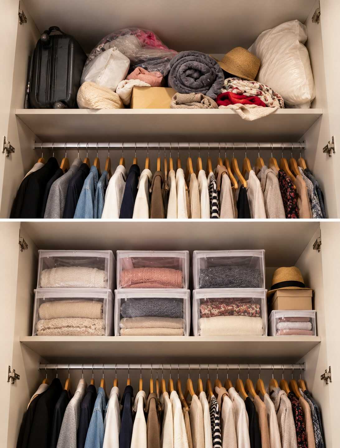 ¿Tu armario tiene estantes muy altos que casi nunca utilizas? Aprende a aprovecharlos sin convertirlos en un lugar donde todo queda olvidado.