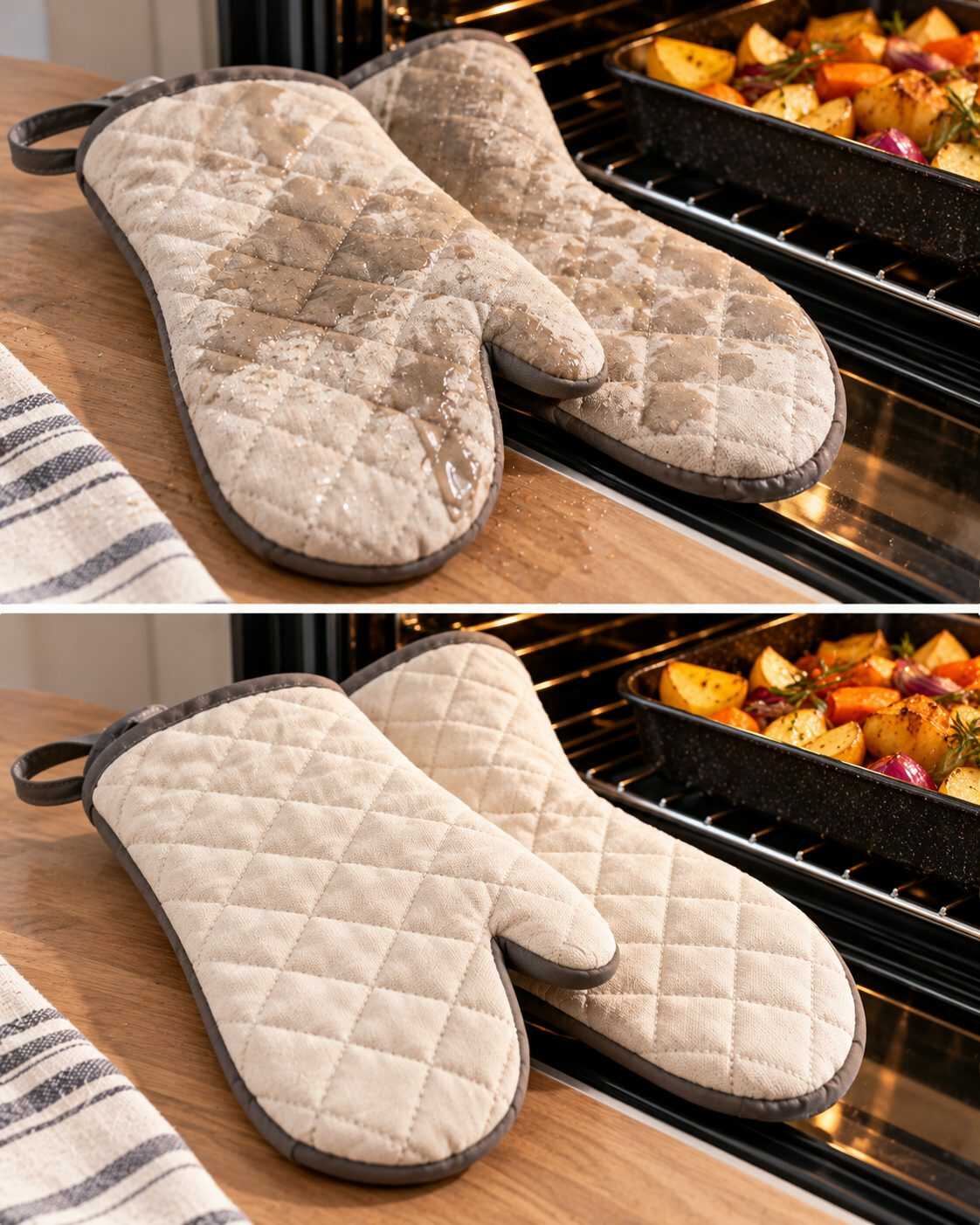 ¿Tus guantes de horno se humedecen al cocinar y dejan de protegerte del calor? Aprende por qué nunca debes utilizarlos mojados y cómo secarlos correctamente entre usos.