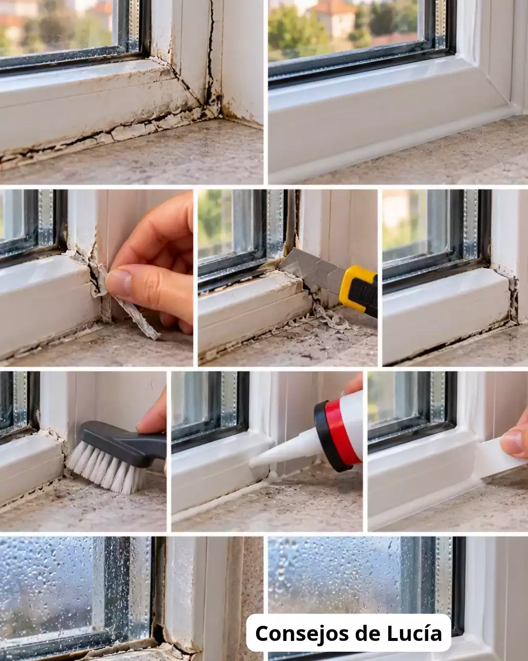 ¿La silicona de tus ventanas se ha endurecido y empieza a separarse del marco? Descubre cómo identificar un sellado deteriorado antes de que aparezcan corrientes de aire y filtraciones.