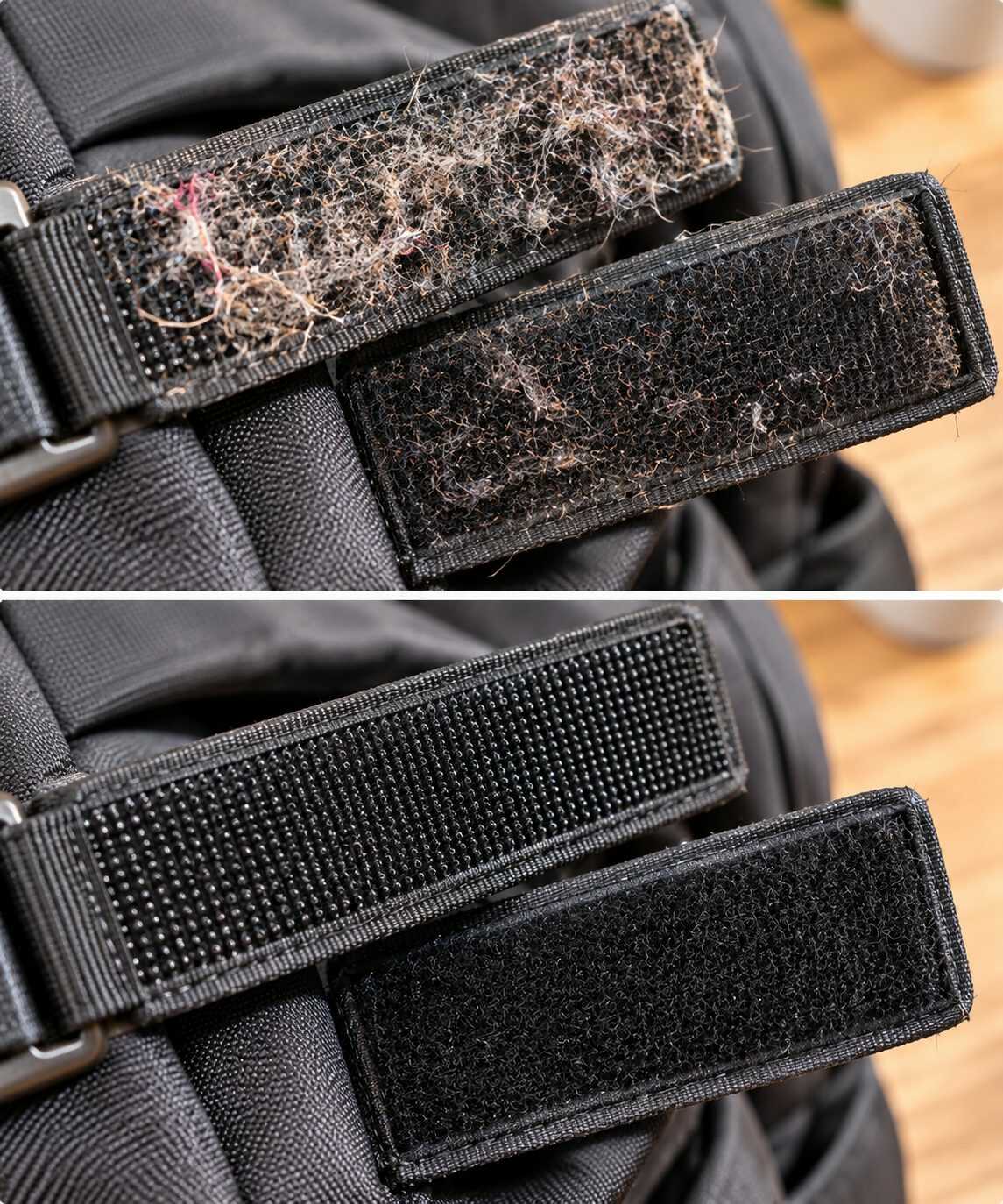 ¿Los cierres de velcro ya no sujetan como antes? Revisa si están llenos de fibras atrapadas antes de reemplazarlos